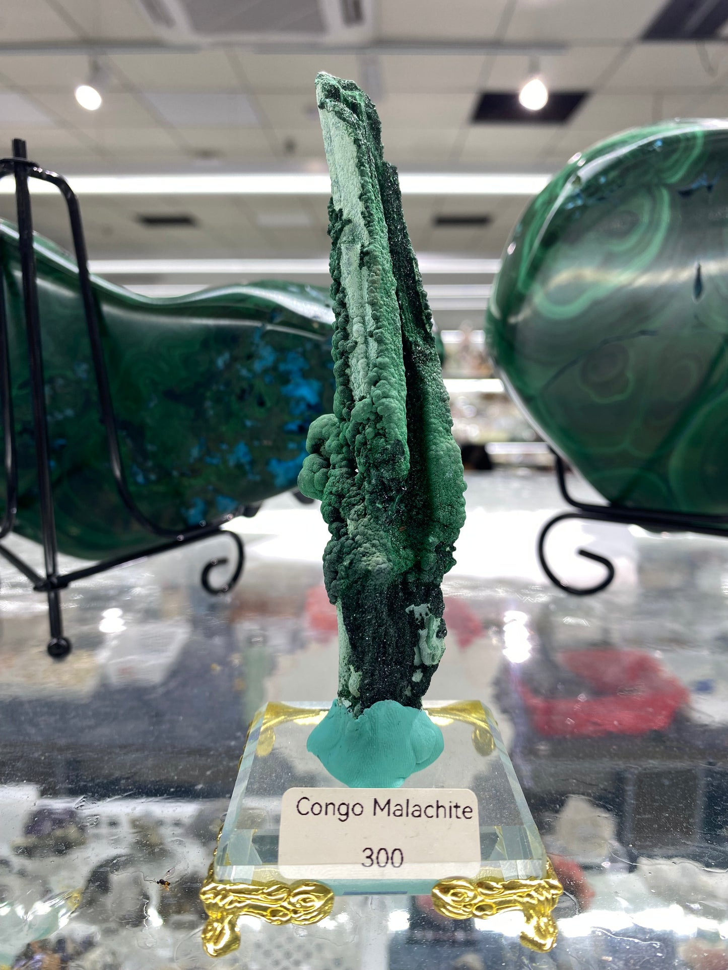 Natural Congo Malachite Column