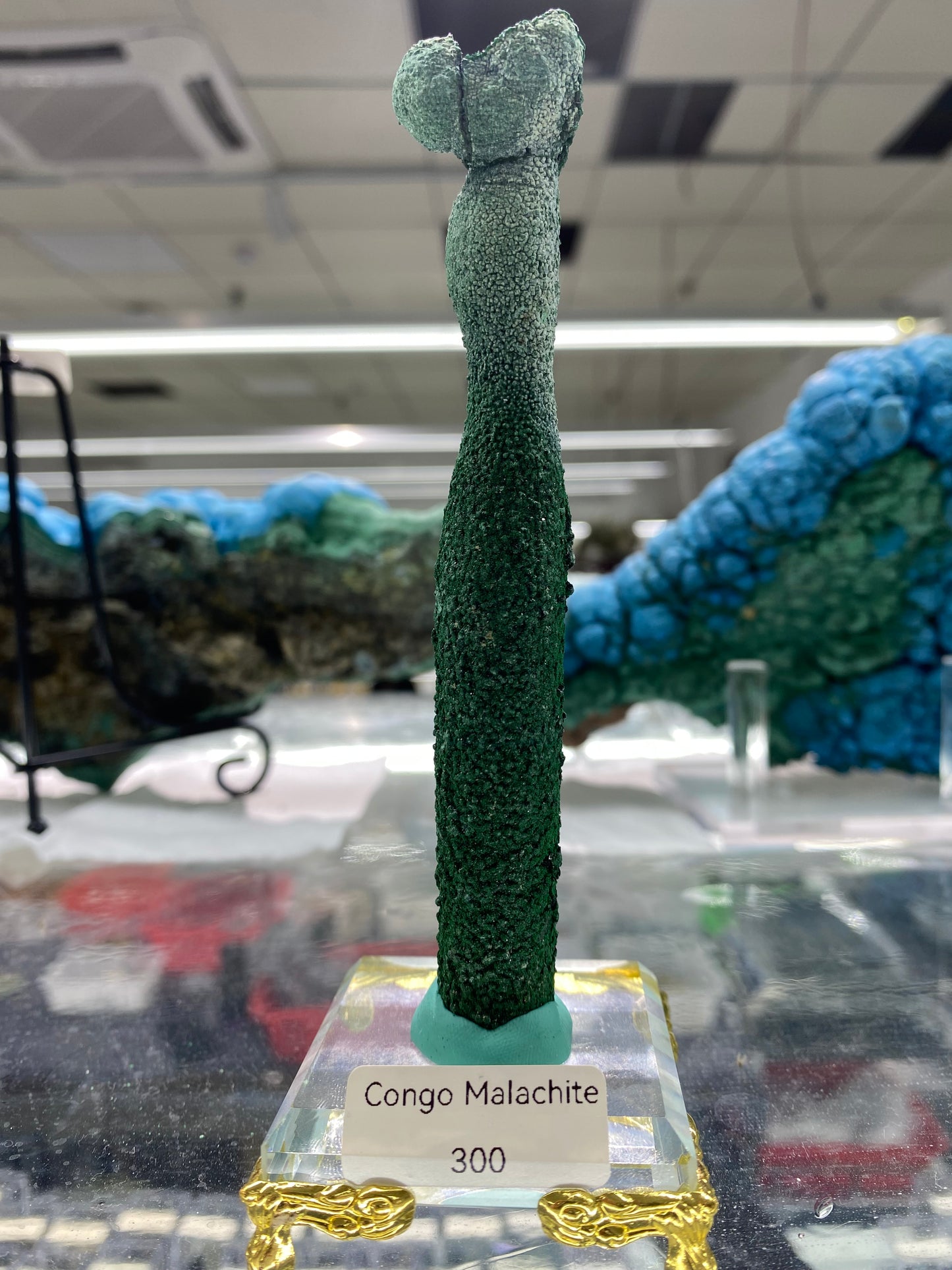 Natural Congo Malachite Column