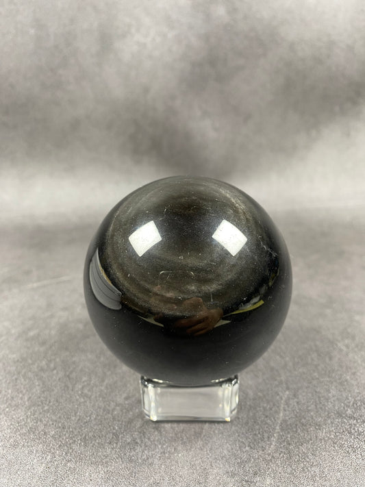 Silver Obsidian Sphere