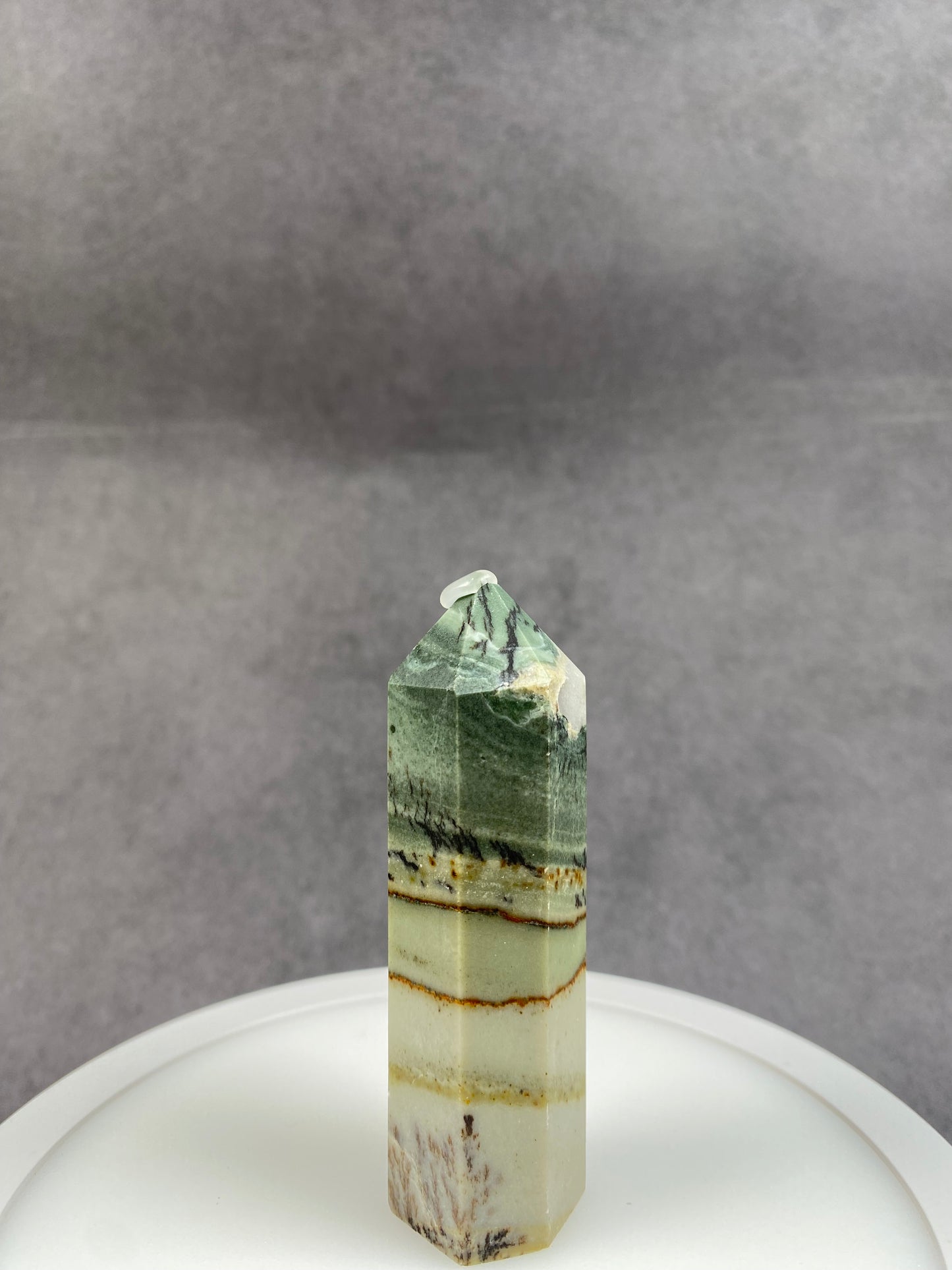 Green Dentritic Agate Tower