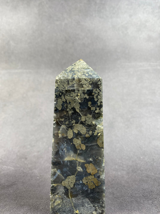 Pyrite & Flower Agate Tower