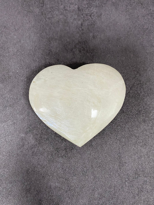 White Moonstone Heart