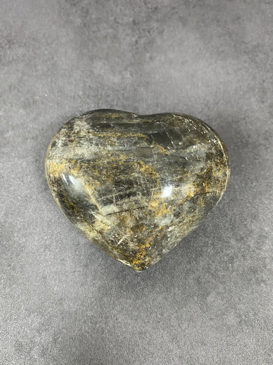 Black Moonstone Heart