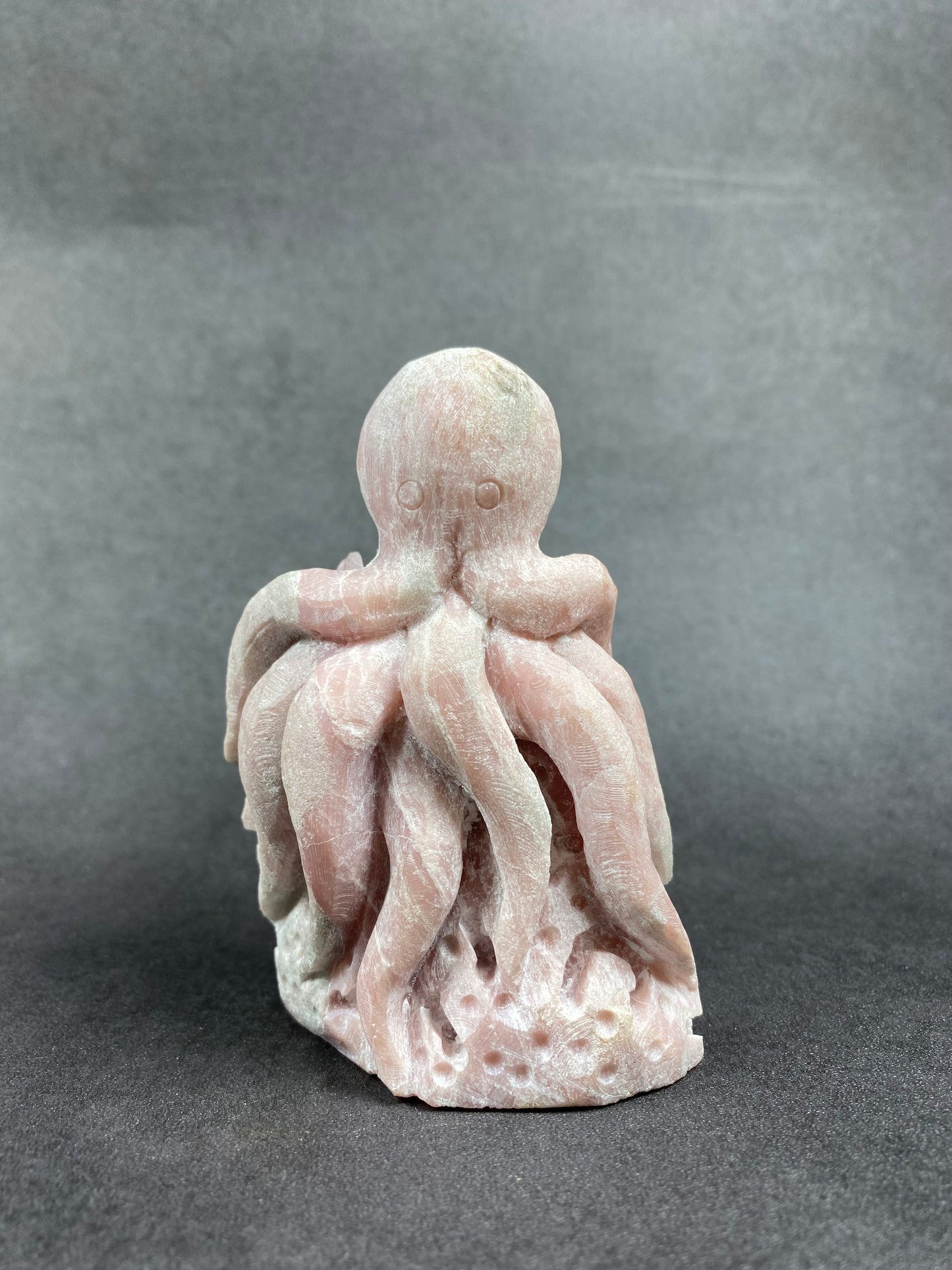 Small Pink Opal Octopus Carving