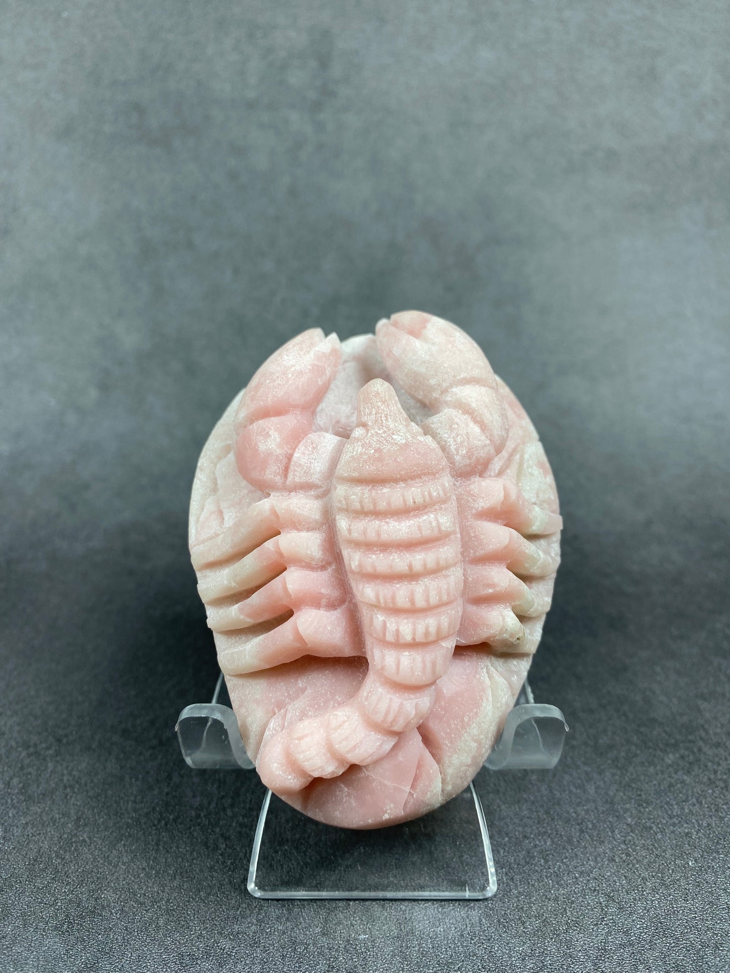 Small Pink Opal Scorpion Carving