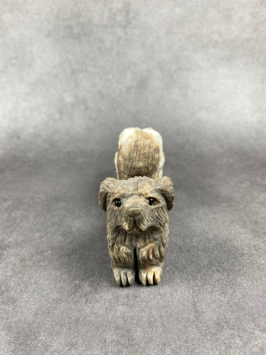 Dog with Crystal Tail Carving